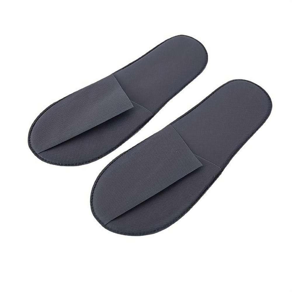 Grey closed toe slippers with soft cotton blend