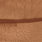 Close-up of velour fleece blanket texture in sand color, showing plush softness and high-quality finish.