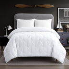  3-piece pintuck textured duvet cover set high-quality 100% brushed microfiber polyester fabric